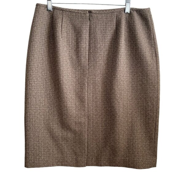 C.J Phillips Skirt Womens Size 14 Brown Textured Knee Length - Picture 2 of 7